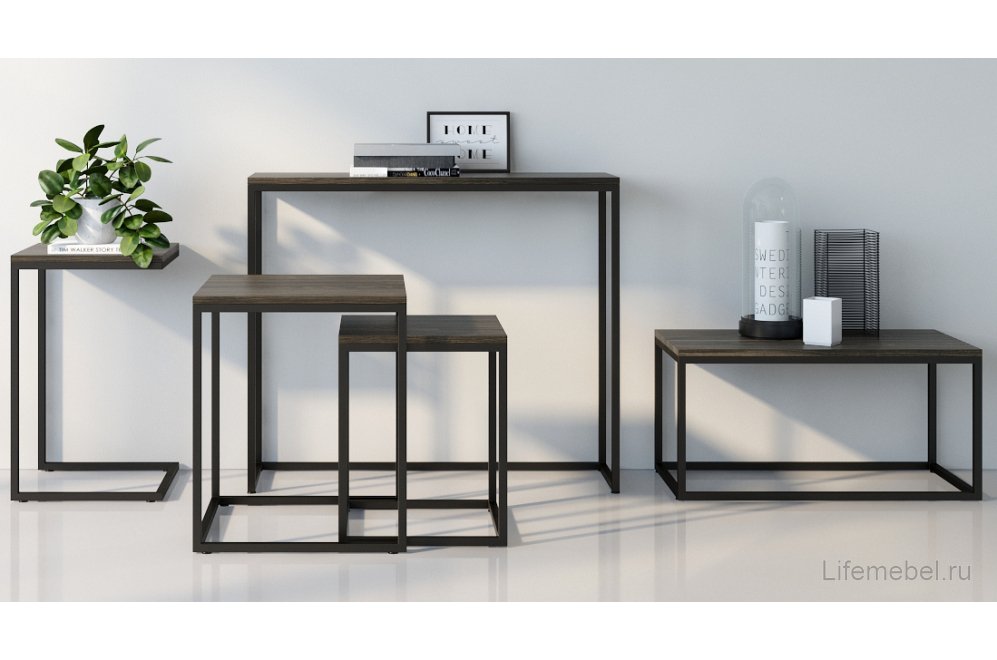 Приставной столик Бервин серый