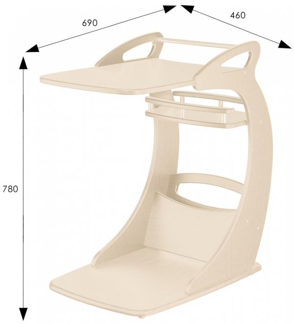 Подкатной стол Фаворит дуб шампань