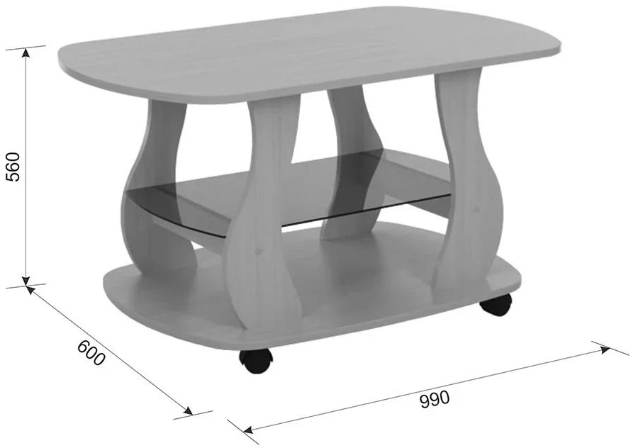 Журнальный стол Барон 2 дуб млечный