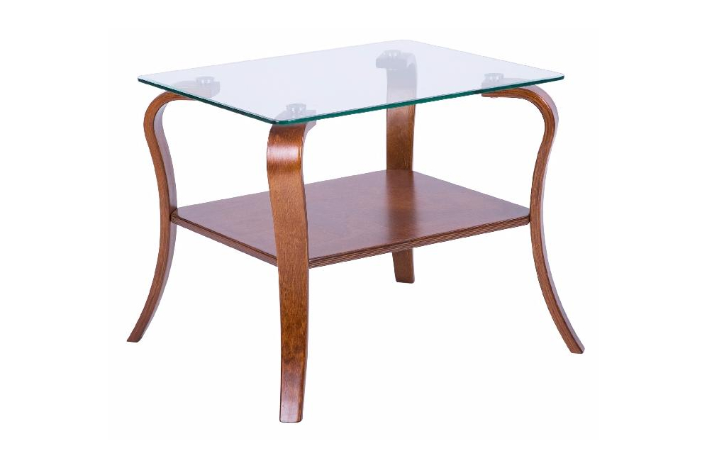 Журнальный стол Шарм со стеклом вишня