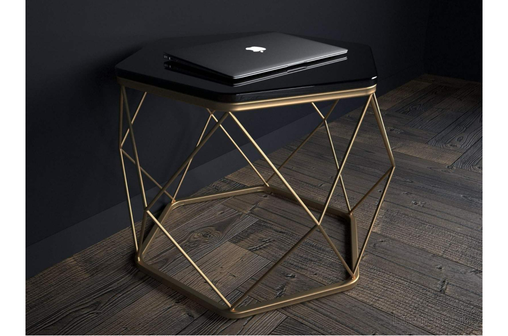 Журнальный столик Арена черный / золотой