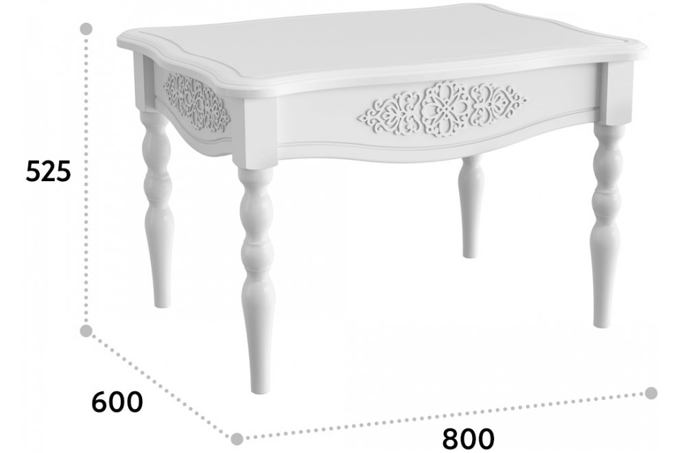 Журнальный столик Ассоль АС-73 белое дерево