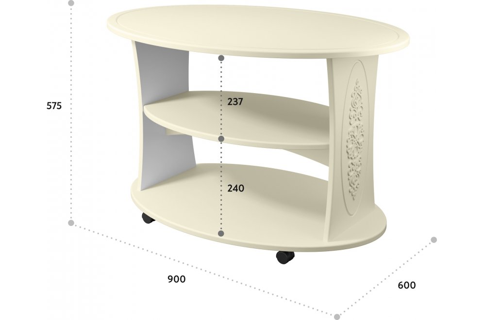 Журнальный столик Ассоль плюс АС-17 ваниль