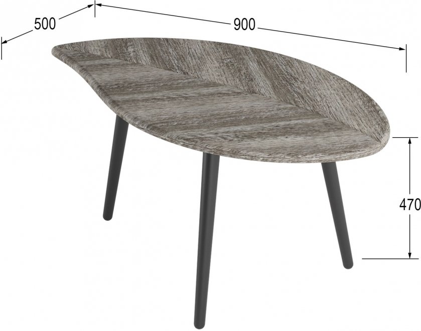 Журнальный столик Берли дуб графит / черный