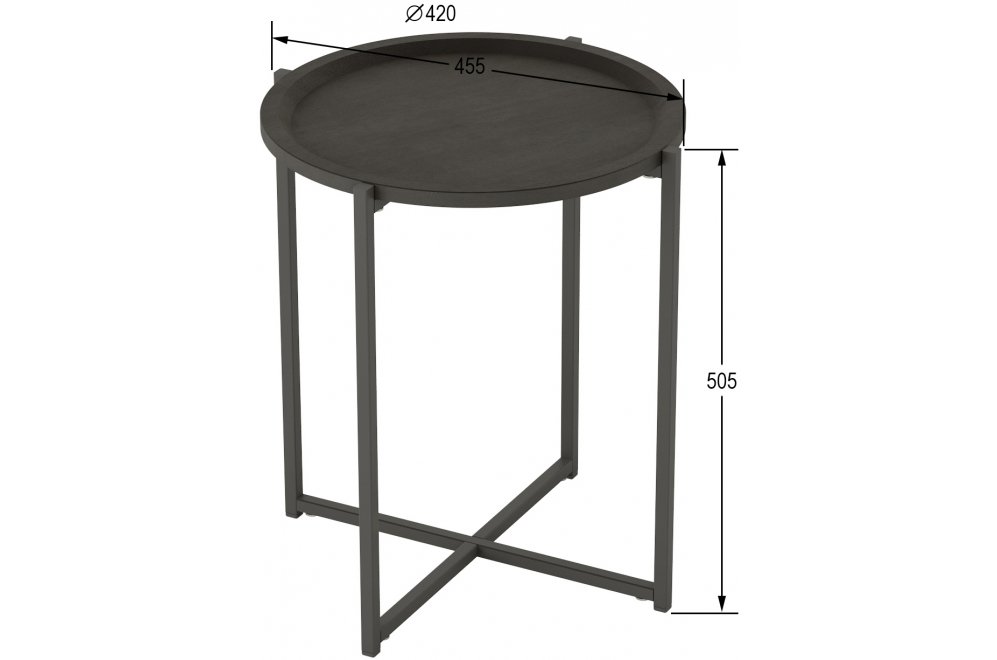 Журнальный столик Бьерн черный лофт / черный