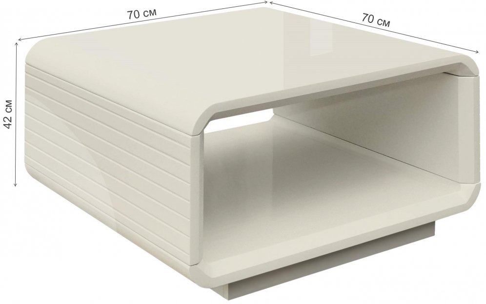 Журнальный столик CColl Velvet Quadro бежевый лак