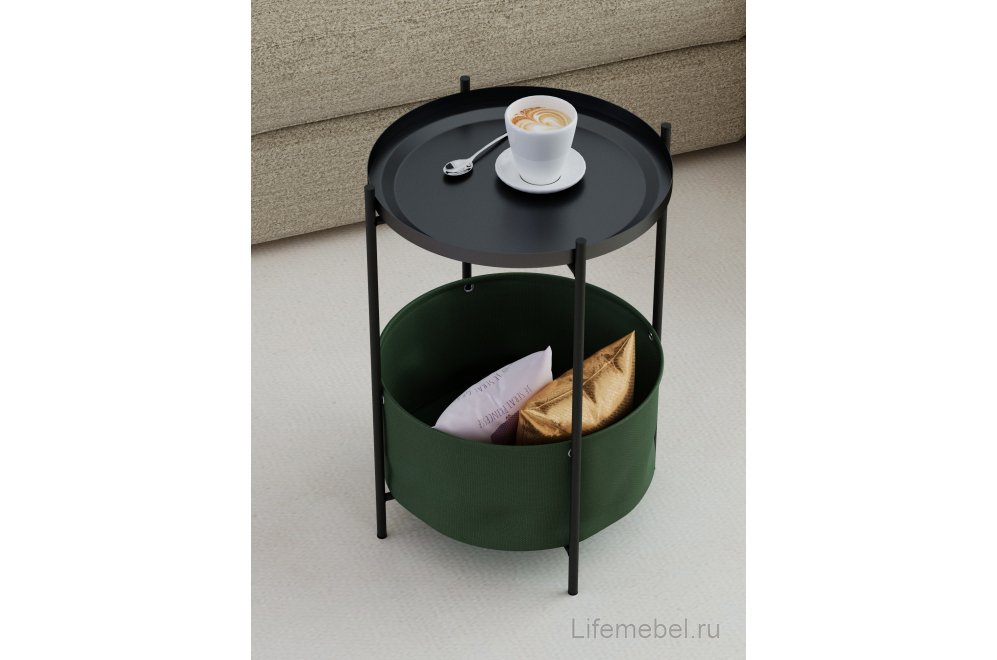 Журнальный столик Элдей хаки / черный