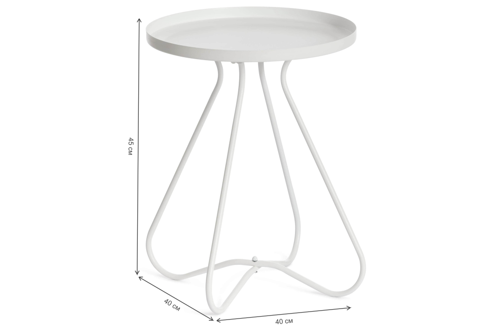 Журнальный столик Gland 40x40x45 металл белый