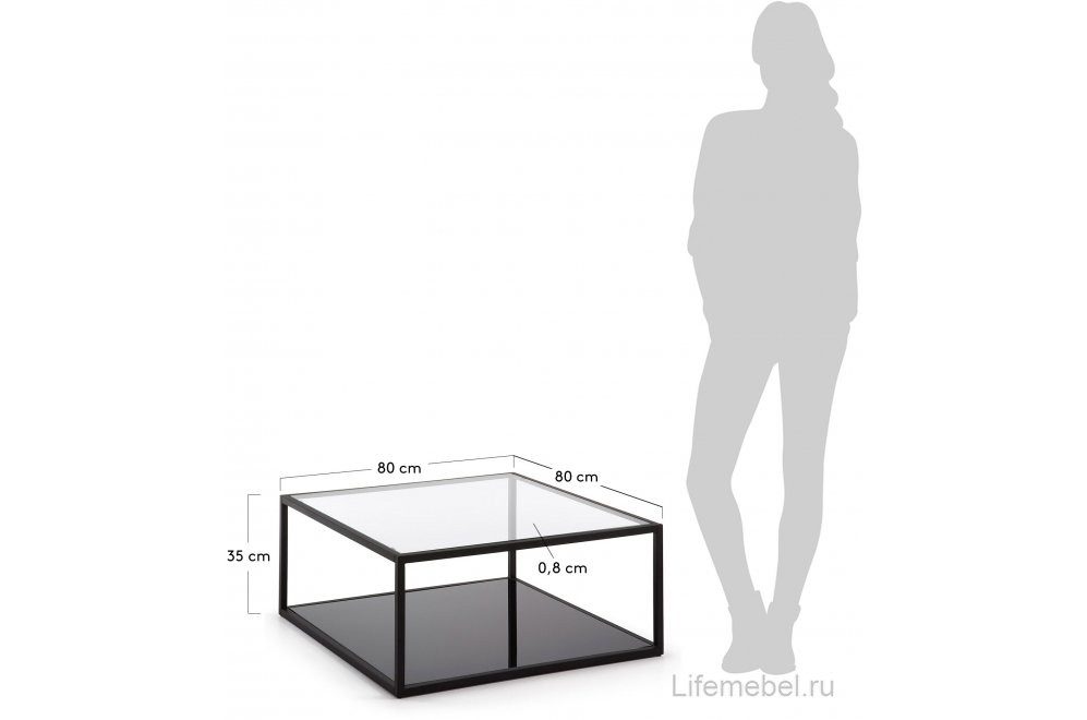 Журнальный столик Greenhill прозрачный / черный