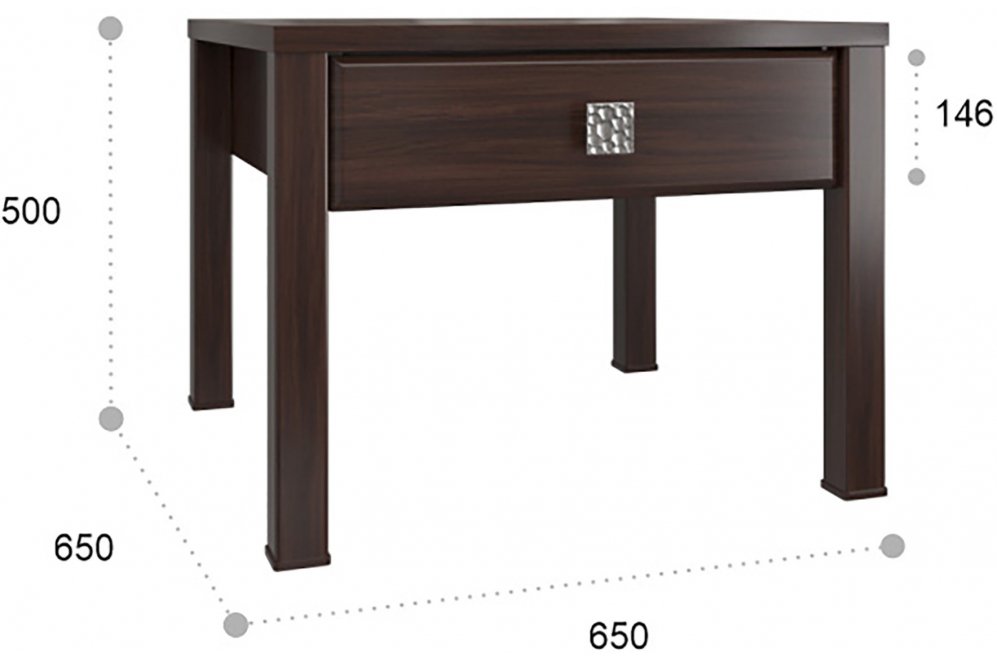 Журнальный столик Изабель ИЗ-44К орех темный