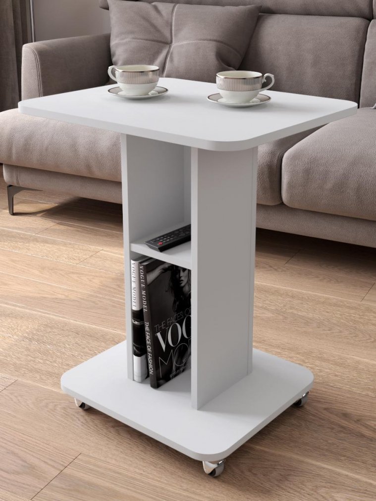 Журнальный столик К-31 белый структурный