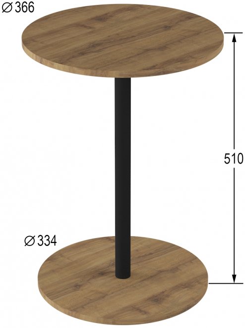 Журнальный столик Кат дуб вотан / черный