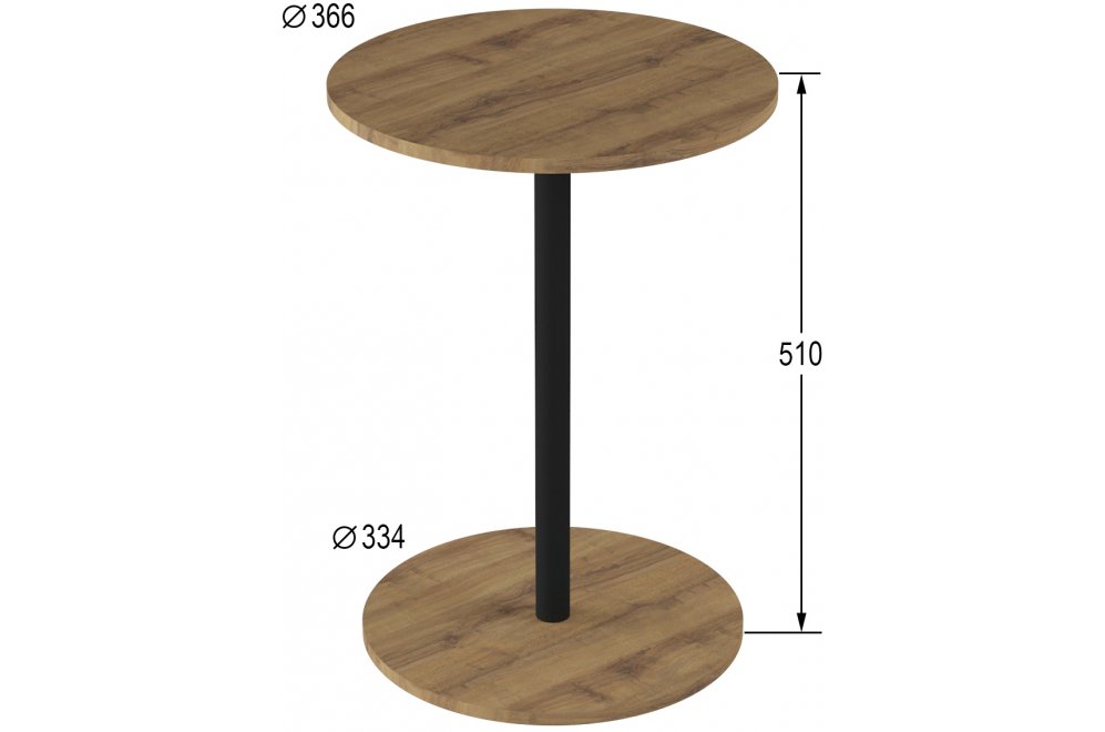 Журнальный столик Кат дуб вотан / черный