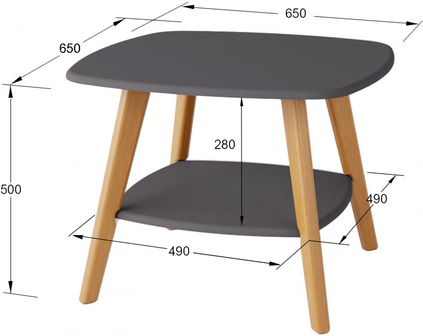 Журнальный столик Хадсон графит / дуб светлый
