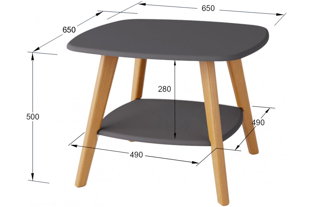 Журнальный столик Хадсон графит / дуб светлый