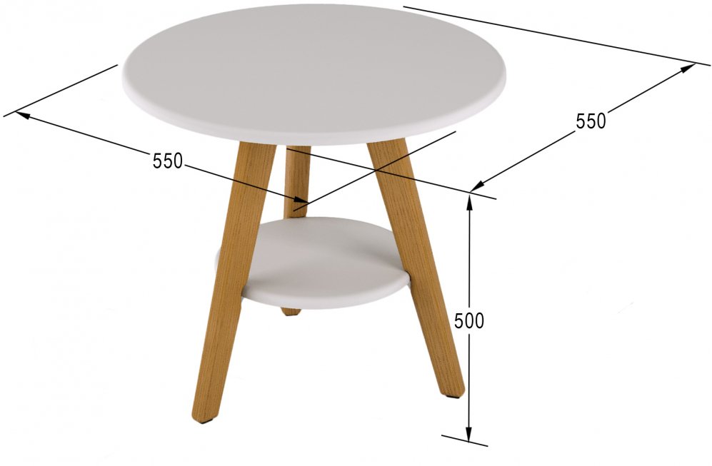 Журнальный столик хог белый