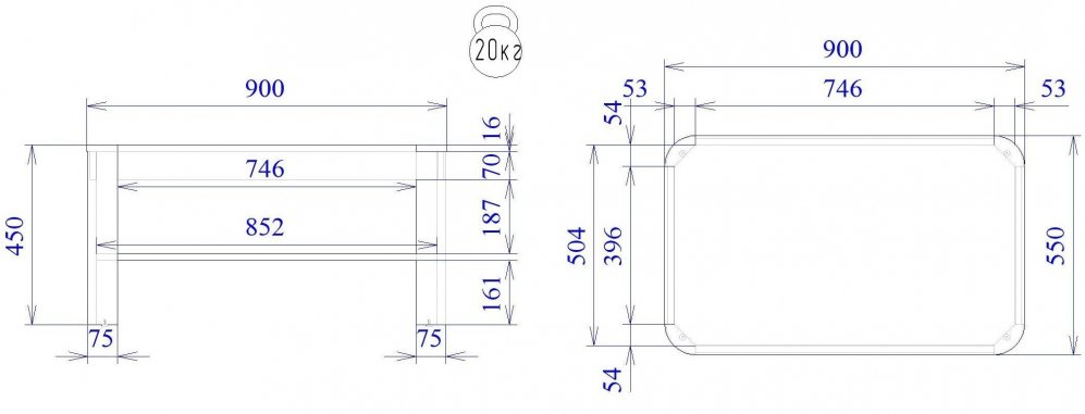 Журнальный столик Лацио риббек серый / фреско