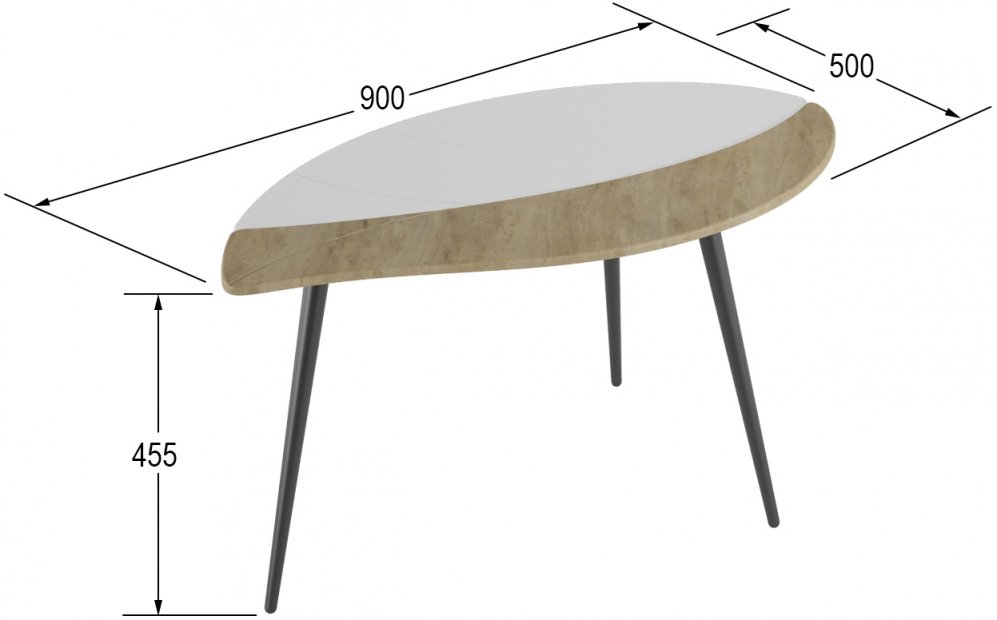 Журнальный столик Лайм дуб сонома / белый