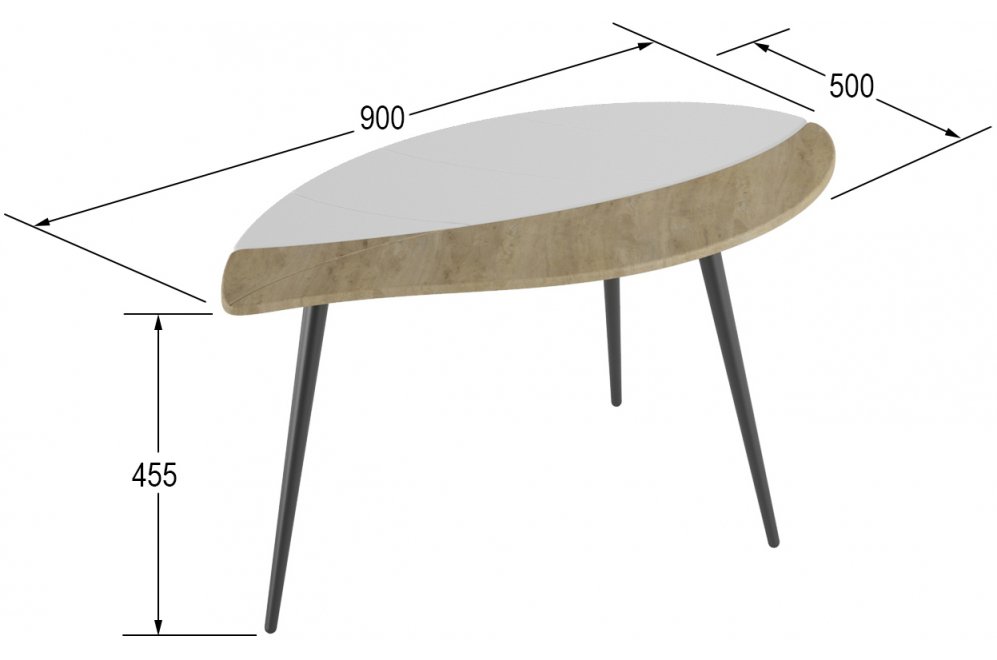 Журнальный столик Лайм дуб сонома / белый