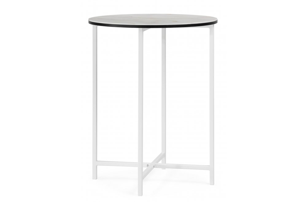 Журнальный столик Манеттия стекло мрамор золото / белый