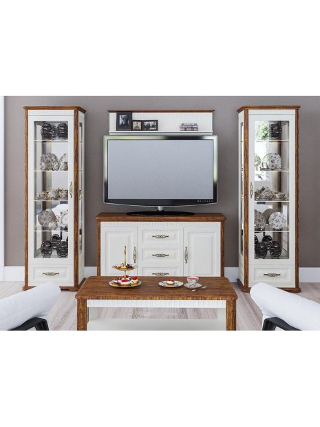 Журнальный столик Марсель МН-126-10 крем / крем / дуб кантри