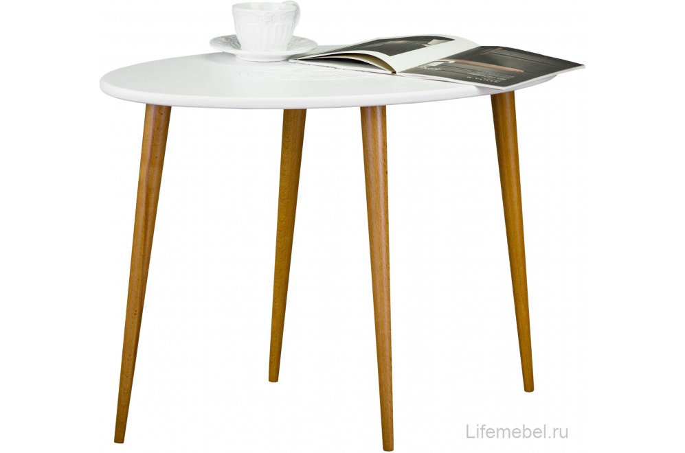 Журнальный столик Мерсенна белый / бук