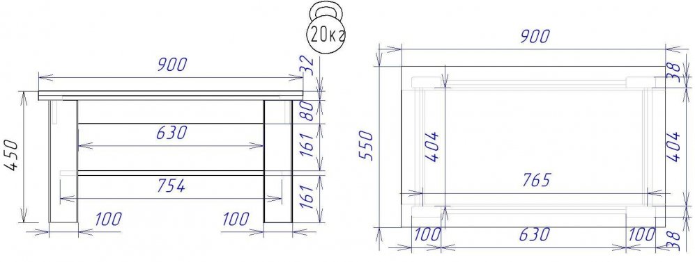 Журнальный столик Норд сосна андерсен