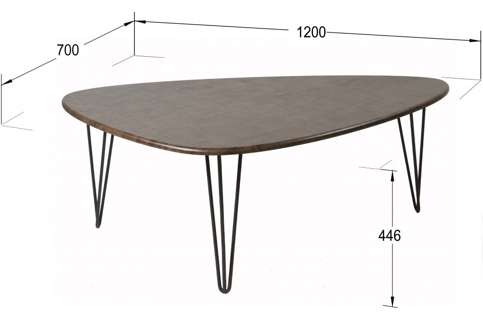 Журнальный столик Престон браун / черный