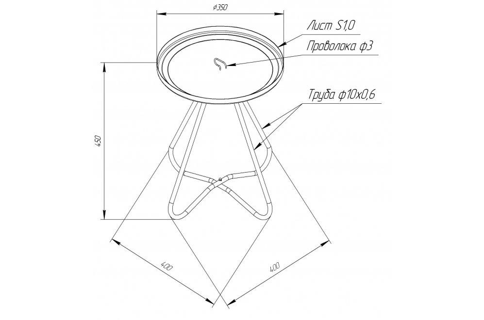 Журнальный столик SHT-CT3 белый муар