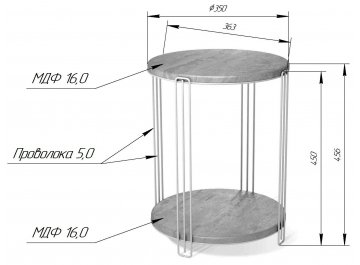 Журнальный столик SHT-CT33-1 бетон лофт / белый муар