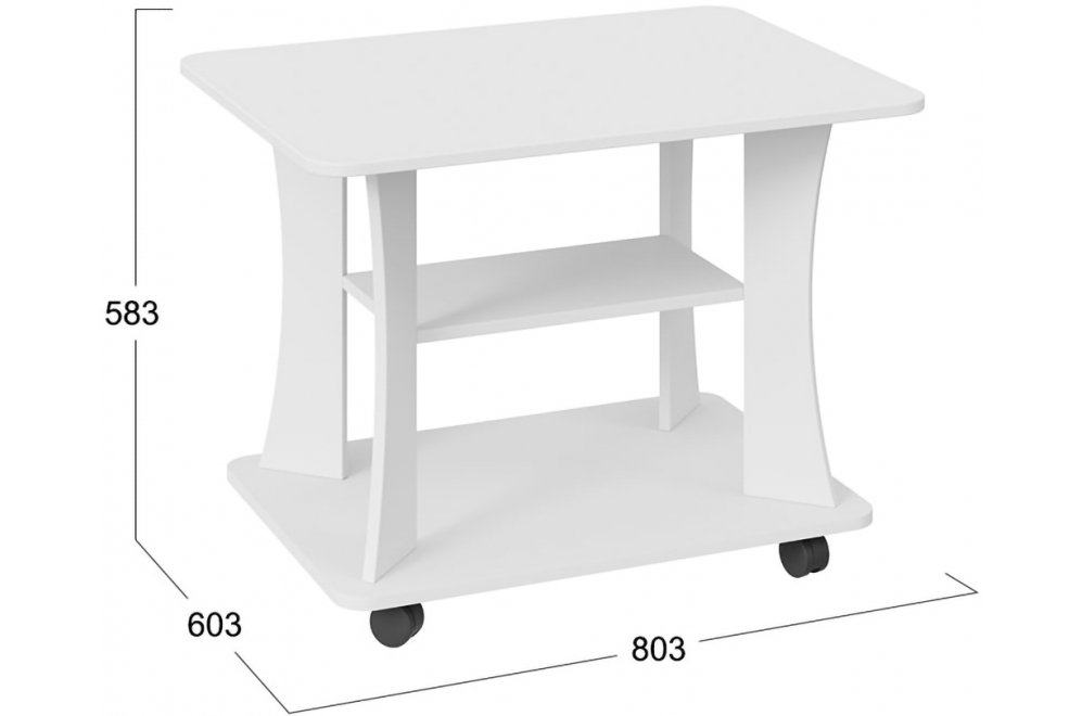 Журнальный столик Тип 8 белый ясень