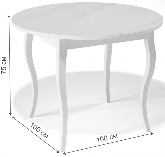 Деревянный стол 1000C белый / белый сатин