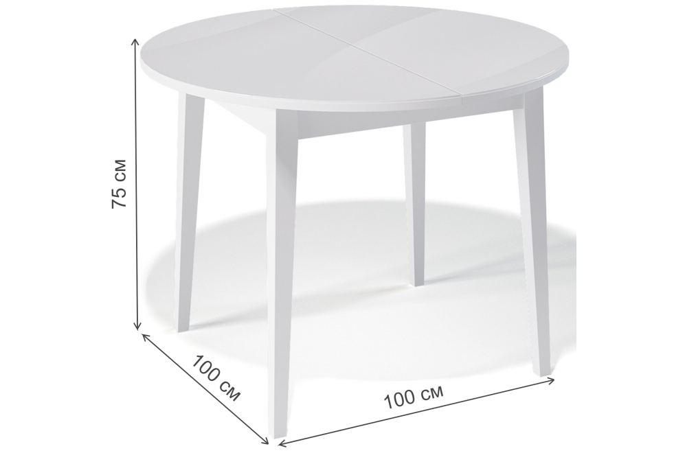 Деревянный стол 1000M белый / белый глянец