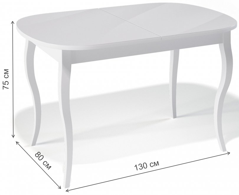 Деревянный стол 1300C белый / белый сатин