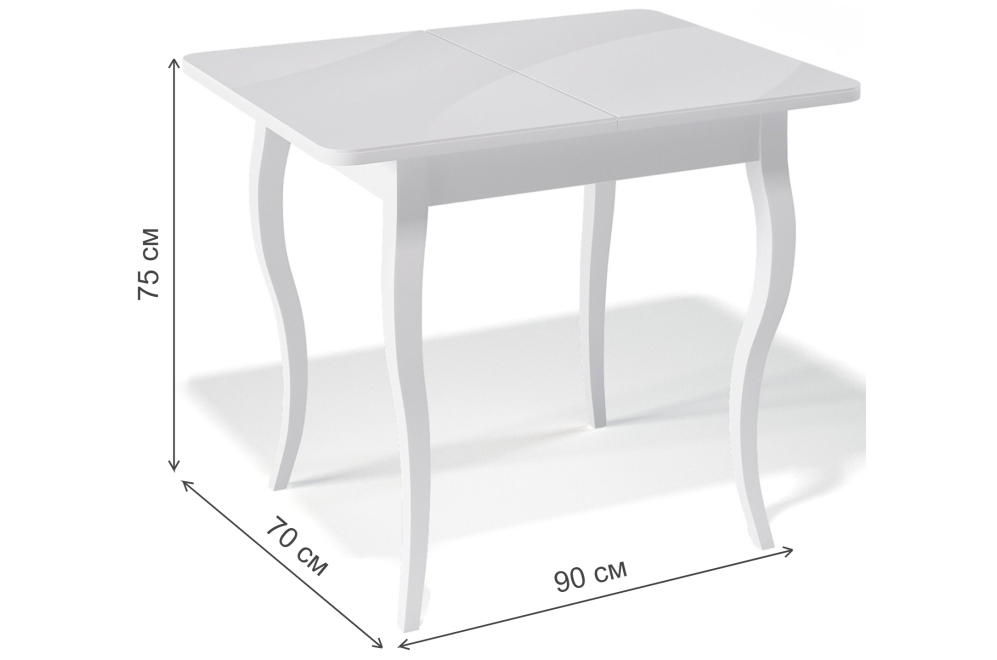 Деревянный стол 900C белый / белый сатин