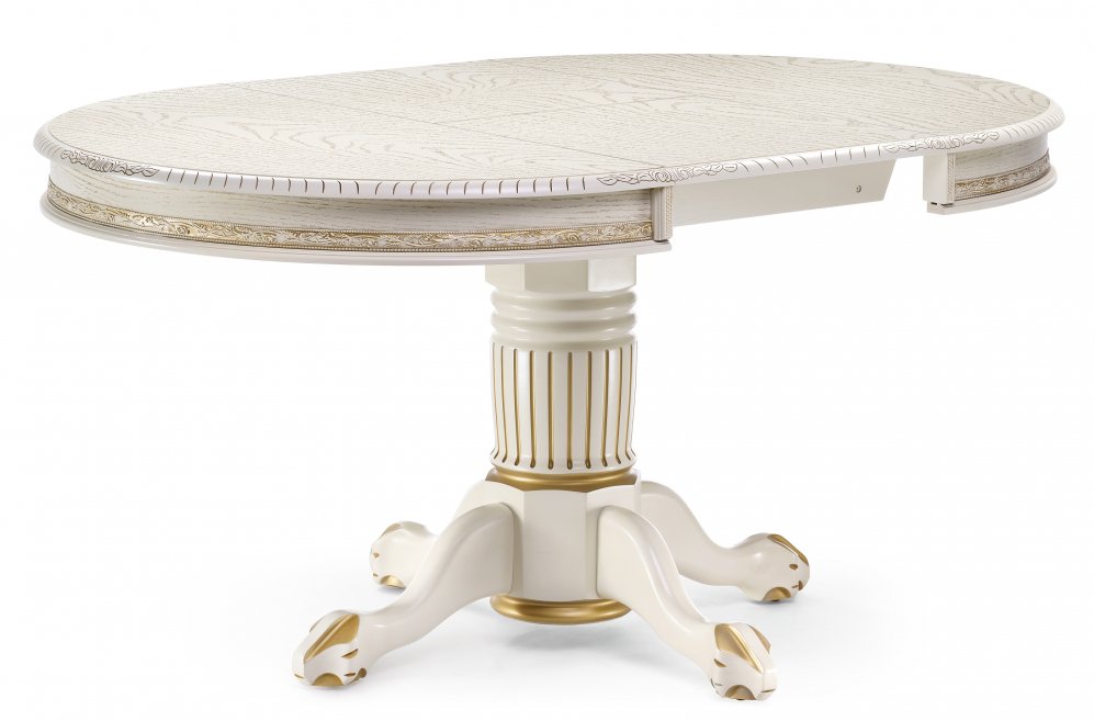 Деревянный стол Альфред крем / золотая патина