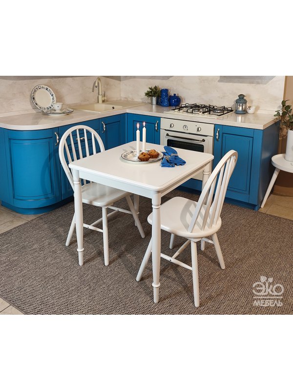 Деревянный стол Альянс 72х72x75 белая эмаль