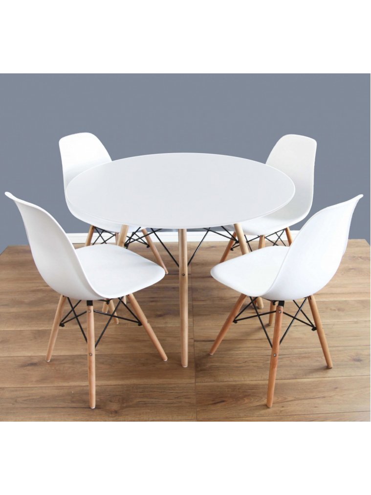 Деревянный стол Eames 90 см белый