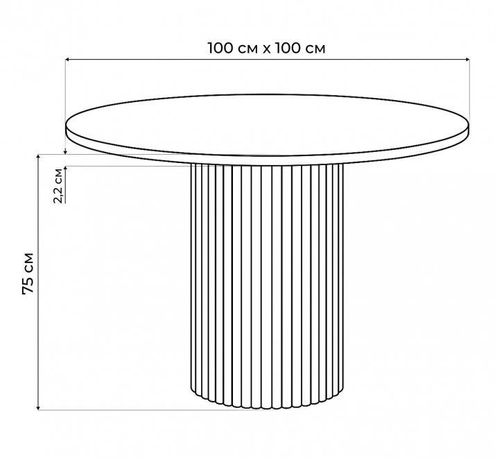 Деревянный стол Барел 100 серый / каркас серый