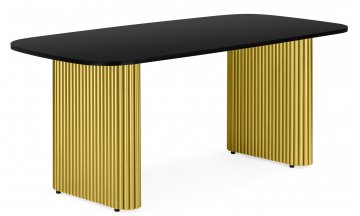 Стол деревянный обеденный Бавария B 180 х 90 черная пленка шагрень / золото