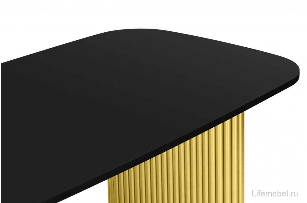 Деревянный стол Бавария B 180 х 90 черная пленка шагрень / золото
