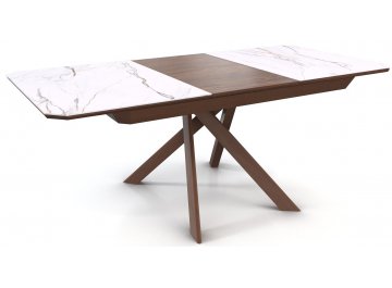 Стол складной Bezzo 1400 прямоугольный 140/188x90x76,5 белый матовый / орех американский