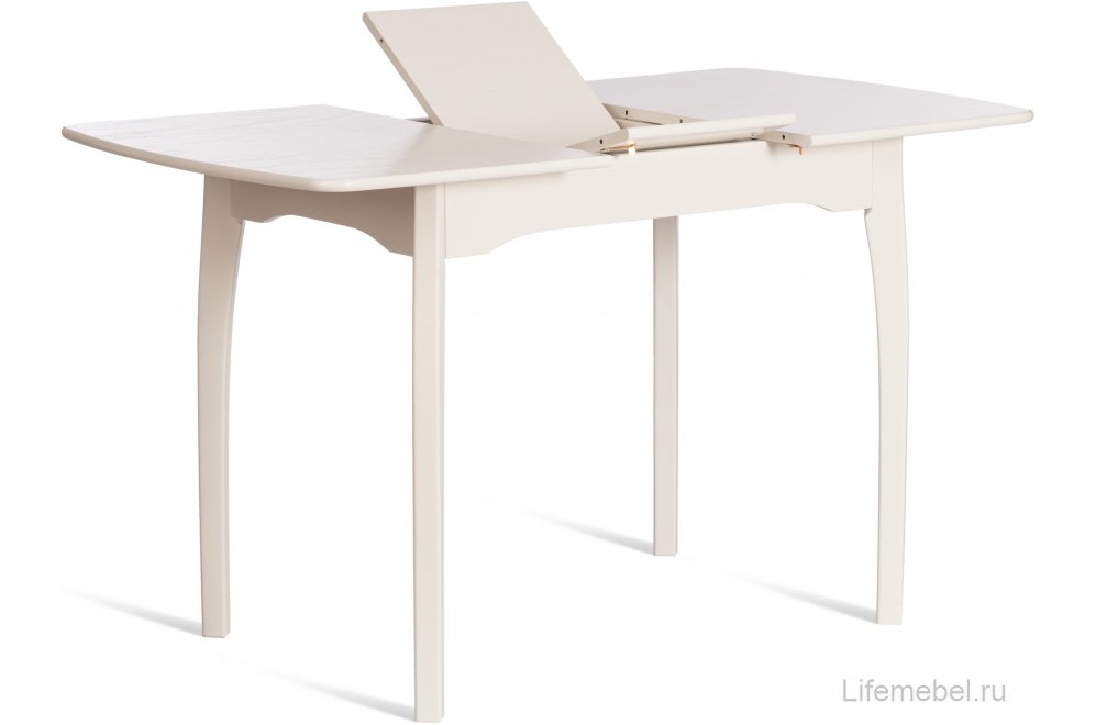 Деревянный стол Caterina/Катерина 100-130x70x75 айвори вайт / бук