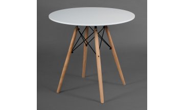 Стол деревянный обеденный Cindy Next/Синди Некст мод.80-MDF D80 белый / натуральный