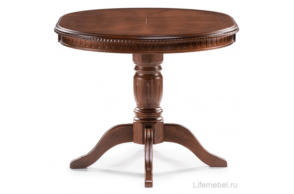 Деревянный стол Долерит круглый миланский орех