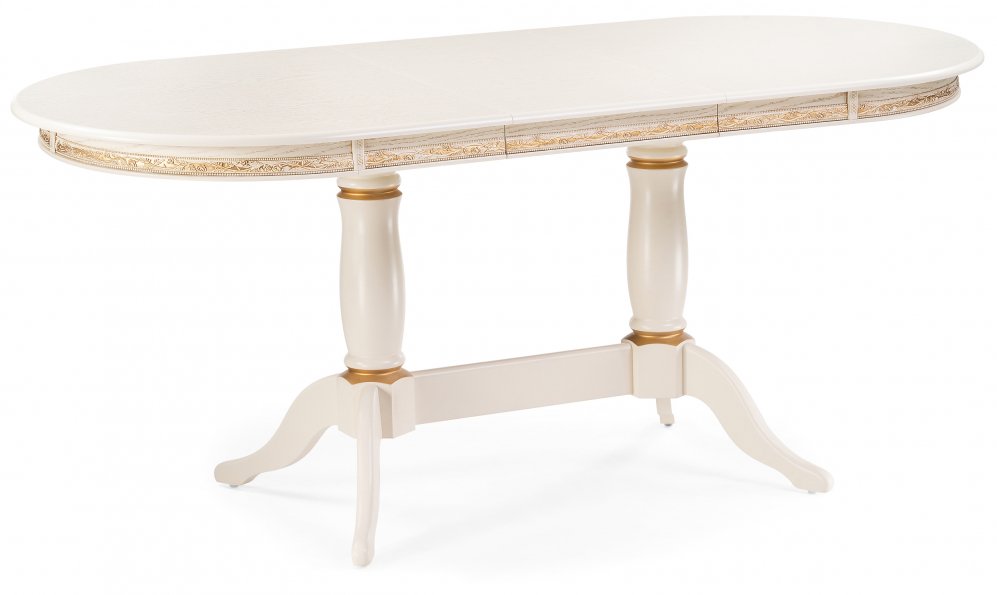 Деревянный стол Джил крем / золотая патина