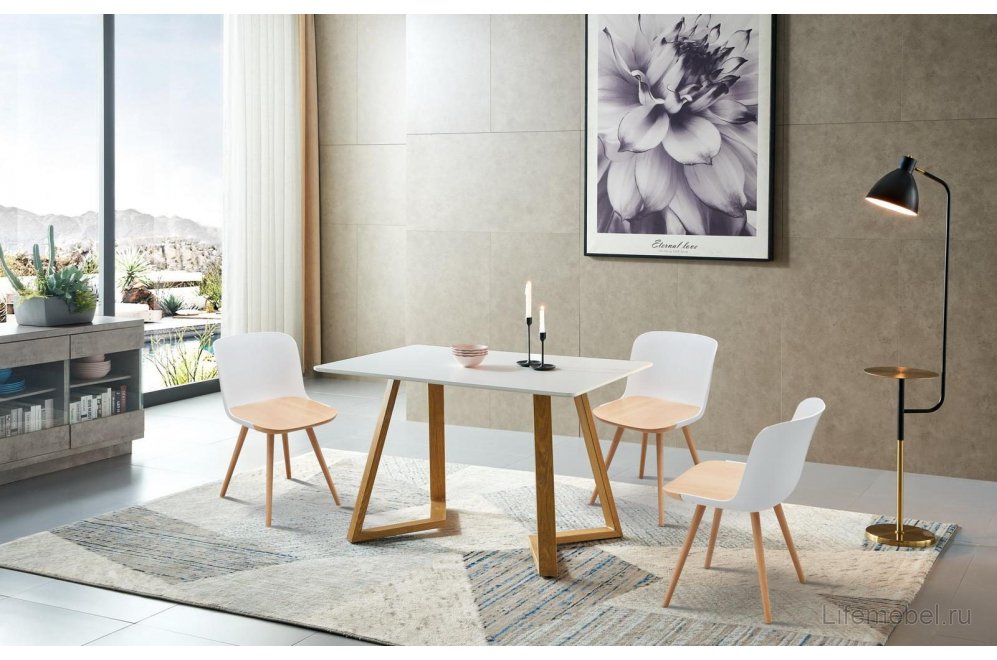 Деревянный стол B-019 белый