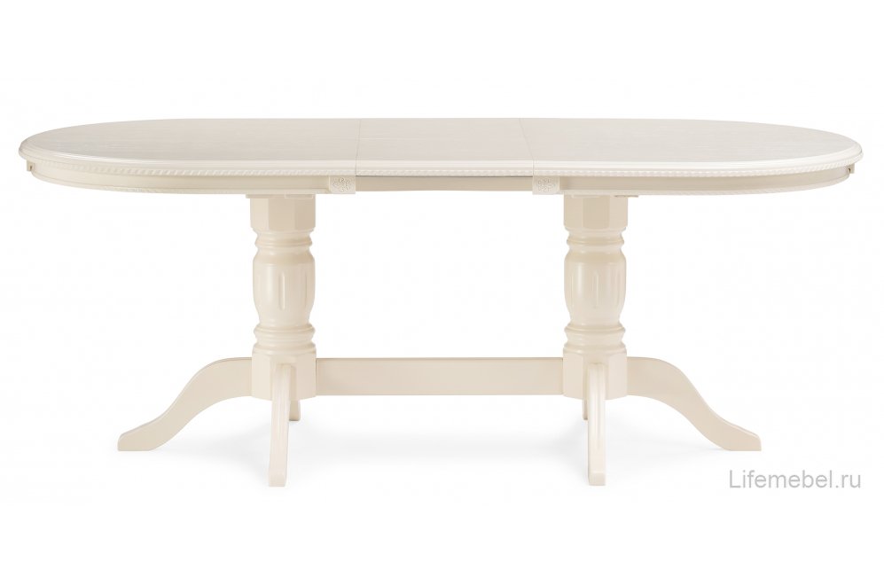 Деревянный стол Эвклаз овальный бежевый