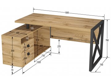 Деревянный стол Калифорния Хардвиг СР01