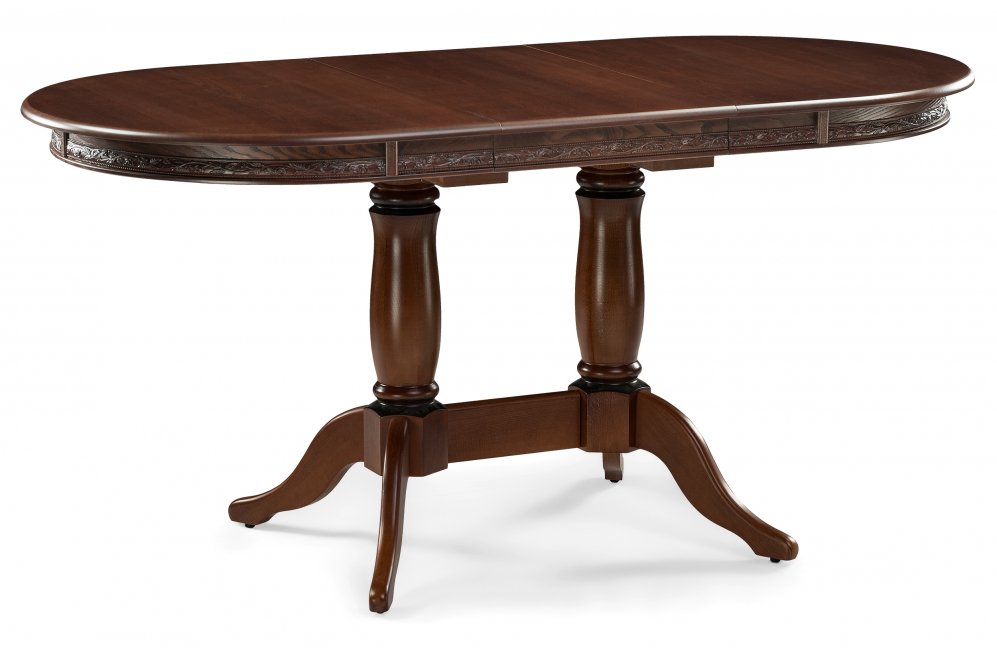 Деревянный стол Кантри 120 овальный орех / коричневая патина